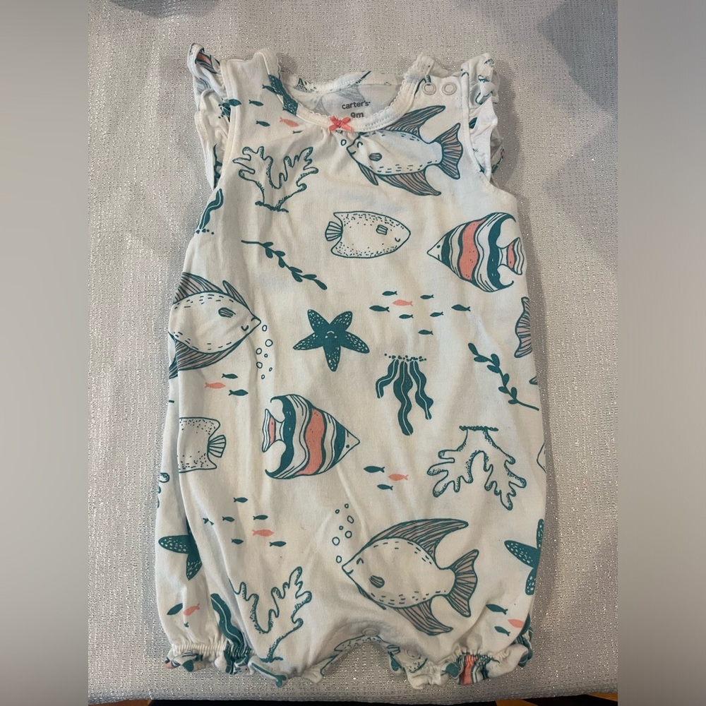 Carters 9M Under The Sea Print Romper. Excellent Condition.